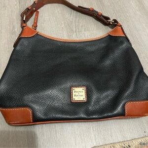 Dooney & Bourke Black and Tan Leather Shoulder Bag
